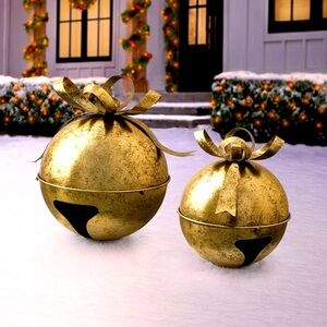 Gold Decorative Jingle Bell Holiday Ornaments - Brand